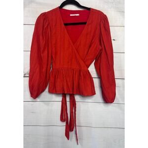 Tularosa Top Size LG Orange Eyelet Preppy‎